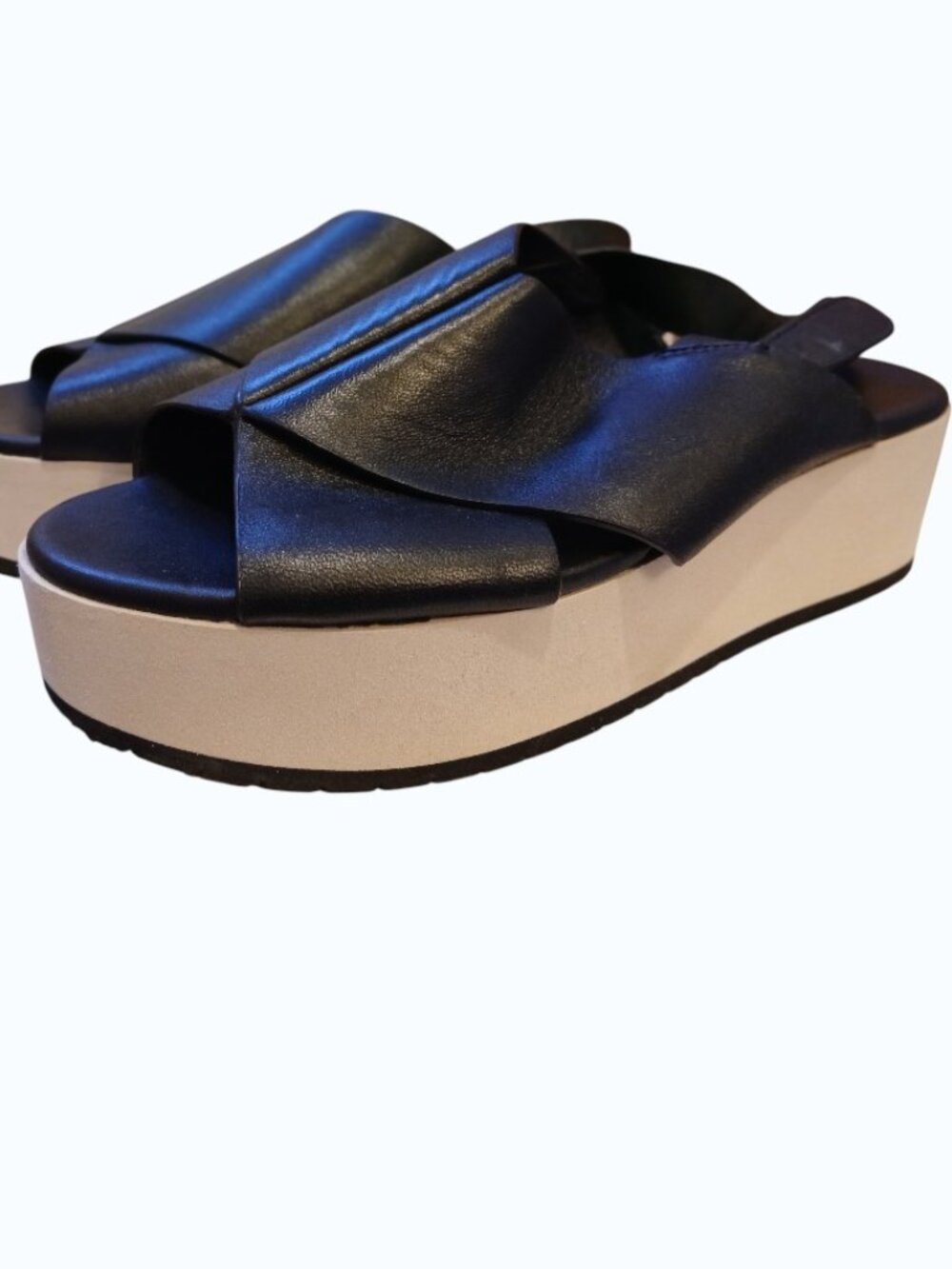 VINCE Jenaya Black Leather Sport Platform Sandals - Picture 10 of 15